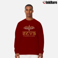 Men’s Grateful Dead Seva Compassion In Action Long-Sleeve Shirt in maroon | Sleek, Lightweight, Year-Round Wear