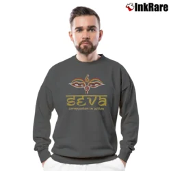 Men’s Grateful Dead Seva Compassion In Action Crewneck Sweatshirt in charcoal | Cozy Fabric, Clean Style