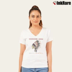 Women’s Grateful Dead So Glad You Made It V-Neck Tee in white | Chic Neckline, Soft Texture
