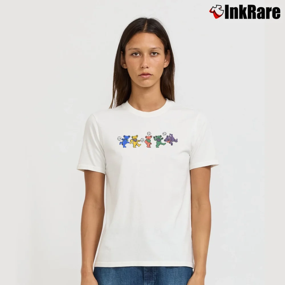 Women’s Grateful Dead Soccer 1998 Band Signature T-Shirt in white | Soft, Flattering Fit