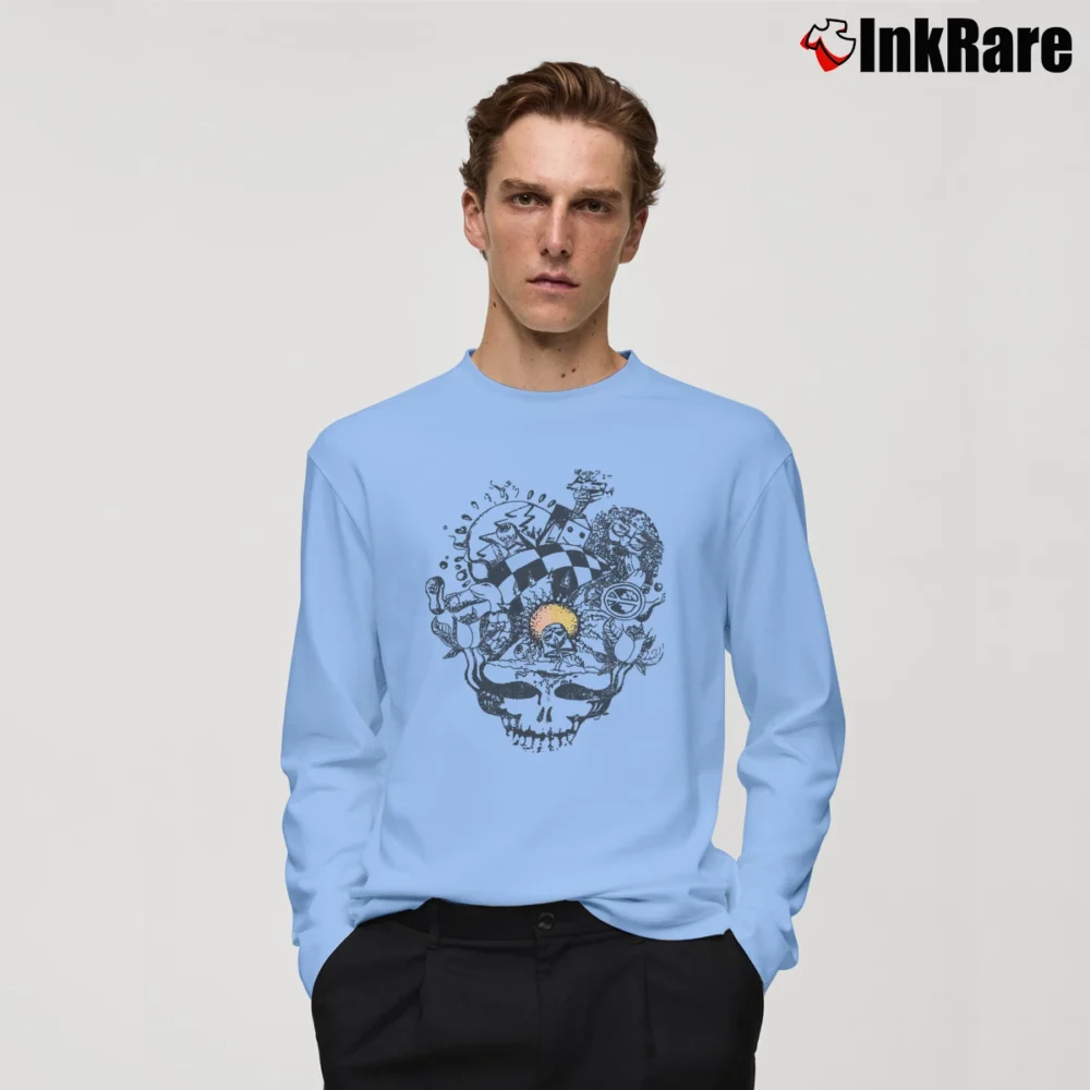 Men’s Grateful Dead Spring 1989 Concert Tour Long-Sleeve Shirt in light blue | Sleek, Lightweight, Year-Round Wear