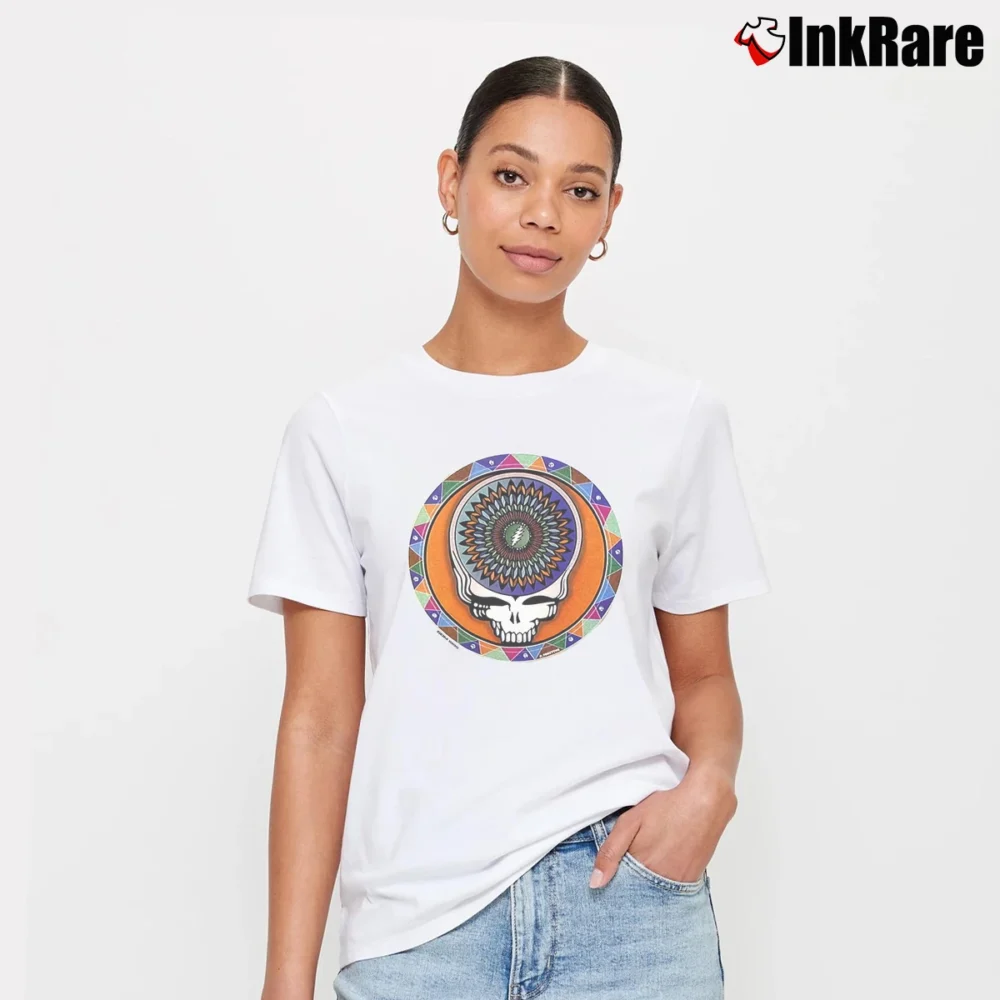 Women’s Grateful Dead Spring 1995 Tour Rock Band Jerry Garcia Signature T-Shirt in white | Soft, Flattering Fit