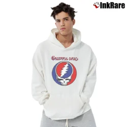 Men’s Grateful Dead Steal Your Face Fashion Walk for Rock Fans Pullover Hoodie in white | Cozy, Durable, Modern Fit