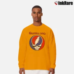 Men’s Grateful Dead Steal Your Face Fashion Walk for Rock Fans Long-Sleeve Shirt in orange | Sleek, Lightweight, Year-Round Wear