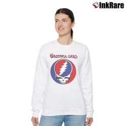 Women’s Grateful Dead Steal Your Face Fashion Walk for Rock Fans Relaxed Sweatshirt in white | Soft, Laid-Back Vibe