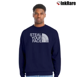 Men’s Grateful Dead Steal Your Face Jerry Garcia Northface Crewneck Sweatshirt in navy | Cozy Fabric, Clean Style