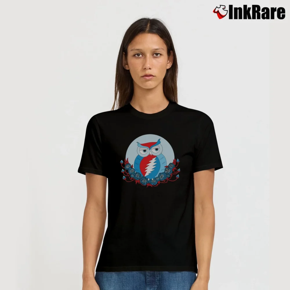 Women’s Grateful Dead Steal Your Face Owl Signature T-Shirt in black | Soft, Flattering Fit