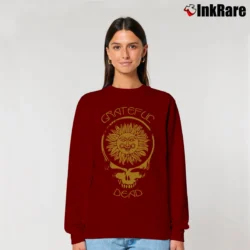 Women’s Grateful Dead Steal Your Face Sun Graphic Relaxed Sweatshirt in maroon | Soft, Laid-Back Vibe