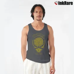 Men’s Grateful Dead Steal Your Face Sun Graphic Tank Top in charcoal | Breathable, Active-Friendly Design