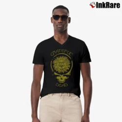 Men’s Grateful Dead Steal Your Face Sun Graphic V-Neck Tee in black | Sharp, Breathable, Everyday Staple