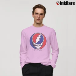 Men’s Grateful Dead Steal Your Face Vintage Rare for Rock Fans Long-Sleeve Shirt in light pink | Sleek, Lightweight, Year-Round Wear
