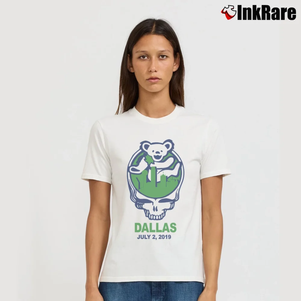 Women’s Grateful Dead Summer Tour 2019 Dallas Texas Signature T-Shirt in white | Soft, Flattering Fit
