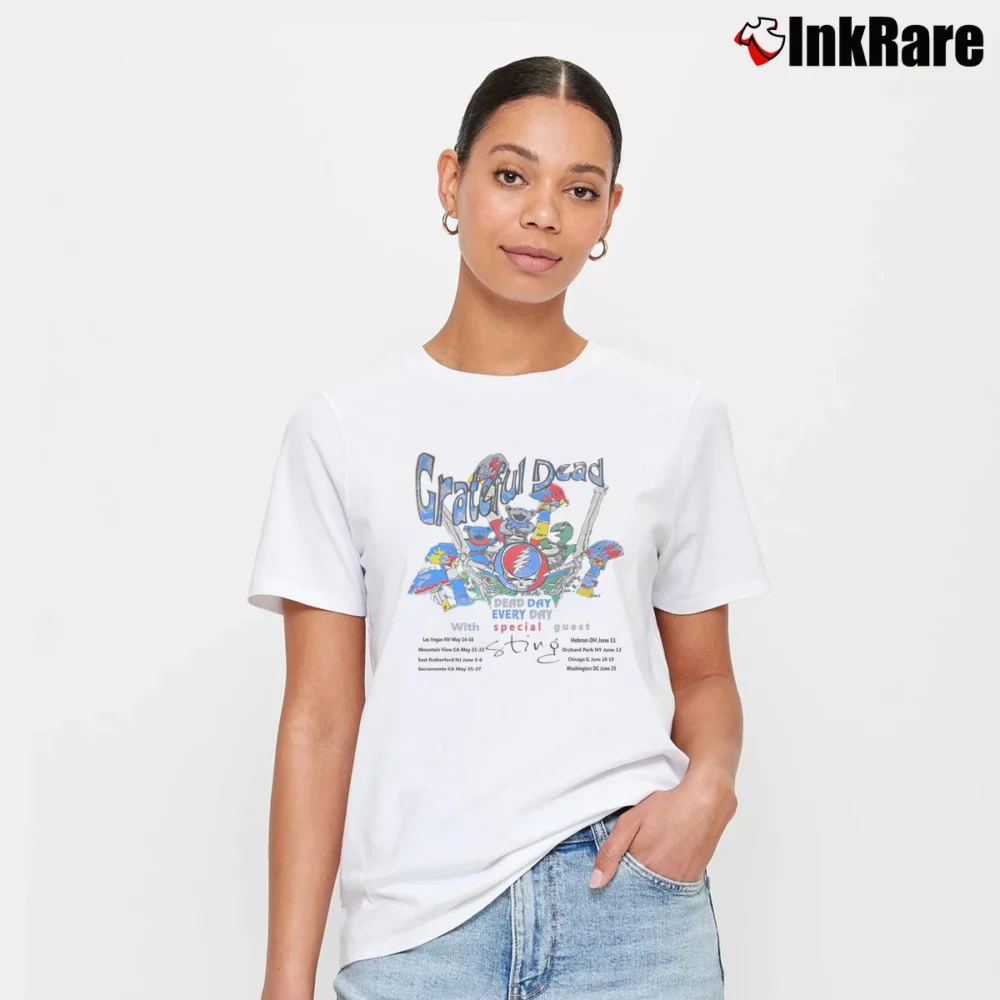 Women’s Grateful Dead Summer Tour Vintage Rare Signature T-Shirt in white | Soft, Flattering Fit