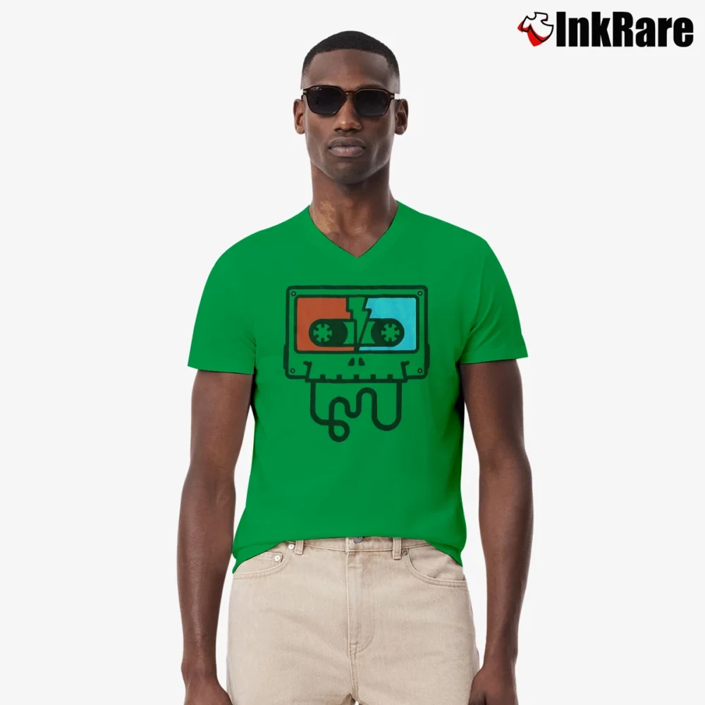 Men’s Grateful Dead Touch Of Grey Tape V-Neck Tee in irish green | Sharp, Breathable, Everyday Staple