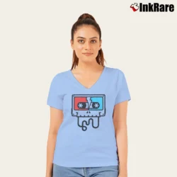 Women’s Grateful Dead Touch Of Grey Tape V-Neck Tee in light blue | Chic Neckline, Soft Texture