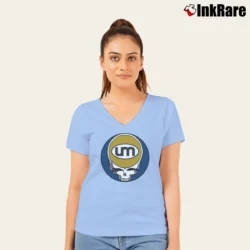 Women’s Grateful Dead Umphreys Mcgee Um Vintage Concert V-Neck Tee in light blue | Chic Neckline, Soft Texture