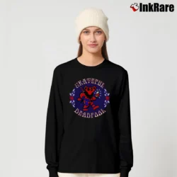 Women’s Grateful Deadpool Parody Long-Sleeve Top in black | Sleek, Versatile, All-Season