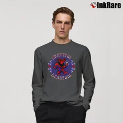 Men’s Grateful Deadpool Parody Long-Sleeve Shirt in charcoal | Sleek, Lightweight, Year-Round Wear
