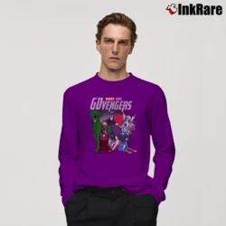 Men’s Great Dane Avengers Endgame Marvel Parody Long-Sleeve Shirt in purple | Sleek, Lightweight, Year-Round Wear