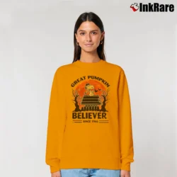 Women’s Great Pumpkin Believer Since 1966 Snoopy Halloween Relaxed Sweatshirt in orange | Soft, Laid-Back Vibe