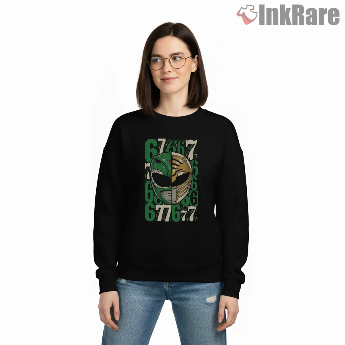 Green And White Ranger Dual Helmet Graphic Shirt on graphic shirt for women graphic tee