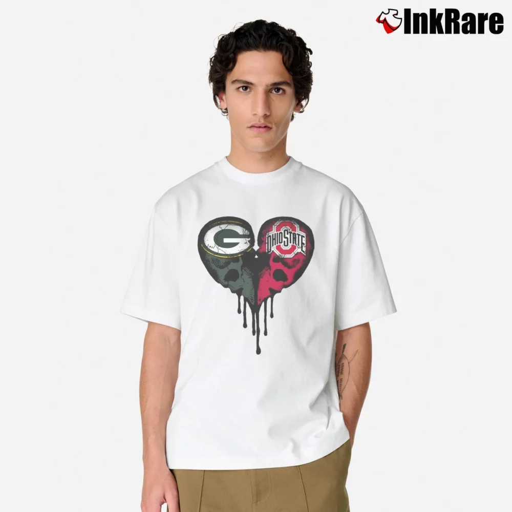 Men’s Green Bay Packers And Ohio State Buckeyes Classic T-Shirt in white | Soft, Breathable Everyday Wear