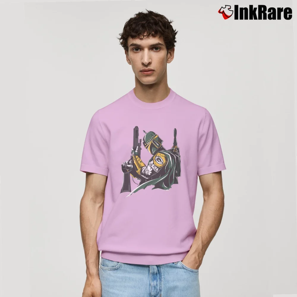 Men’s Green Bay Packers Boba Fett Star Wars Football Classic T-Shirt in light pink | Soft, Breathable Everyday Wear