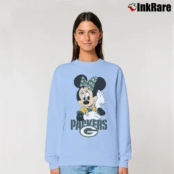 Women’s Green Bay Packers Football Mimi Mouse Walt Disney Relaxed Sweatshirt in light blue | Soft, Laid-Back Vibe
