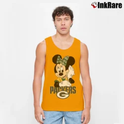 Men’s Green Bay Packers Football Mimi Mouse Walt Disney Tank Top in orange | Breathable, Active-Friendly Design