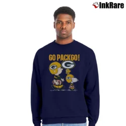 Men’s Green Bay Packers Go Pack Go Snoopy Crewneck Sweatshirt in navy | Cozy Fabric, Clean Style