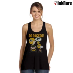 Women’s Green Bay Packers Go Pack Go Snoopy Tank Top in black | Lightweight, Movement-Friendly
