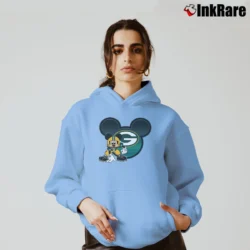 Women’s Green Bay Packers Mickey Mouse Disney Football Cozy Hoodie in light blue | Warm, Structured, Stylish