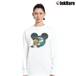 Women’s Green Bay Packers Mickey Mouse Disney Football Long-Sleeve Top in white | Sleek, Versatile, All-Season