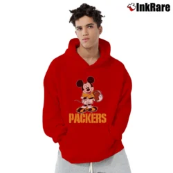 Men’s Green Bay Packers Mickey Mouse Super Bowl Fan Pullover Hoodie in red | Cozy, Durable, Modern Fit