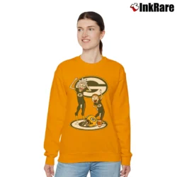 Women’s Green Bay Packers Rick And Morty Funny Football Relaxed Sweatshirt in orange | Soft, Laid-Back Vibe