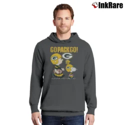 Men’s Green Bay Packers Snoopy Charlie Brown 80s 90s Pullover Hoodie in charcoal | Cozy, Durable, Modern Fit