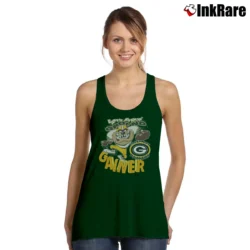 Women’s Green Bay Packers Taz Looney Tunes NFL Tank Top in forest green | Lightweight, Movement-Friendly