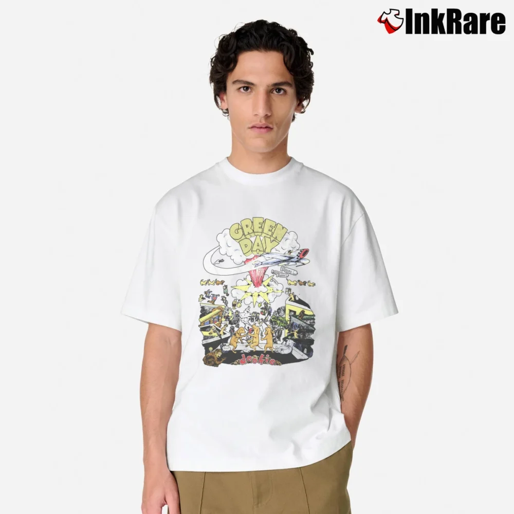 Men’s Green Day 1994 Tour Dookie Classic T-Shirt in white | Soft, Breathable Everyday Wear