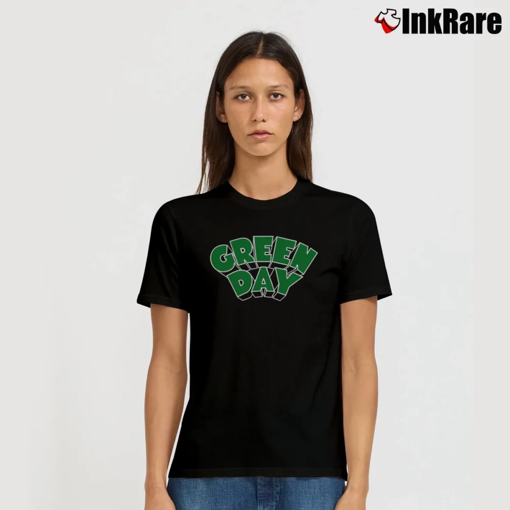 Women’s Green Day Band Logo Punk Rock Signature T-Shirt in black | Soft, Flattering Fit