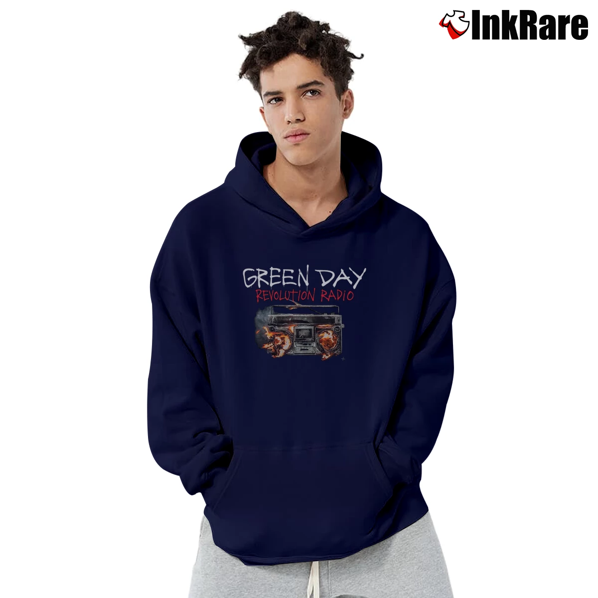 Green Day Revolution Radio Men’s Pullover Hoodie in navy – Ultimate Warmth Men’s Green Day Revolution Radio Pullover Hoodie in navy | Cozy, Durable, Modern Fit