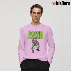 Men’s Green Goblin Glider Marvel Comic Long-Sleeve Shirt in light pink | Sleek, Lightweight, Year-Round Wear