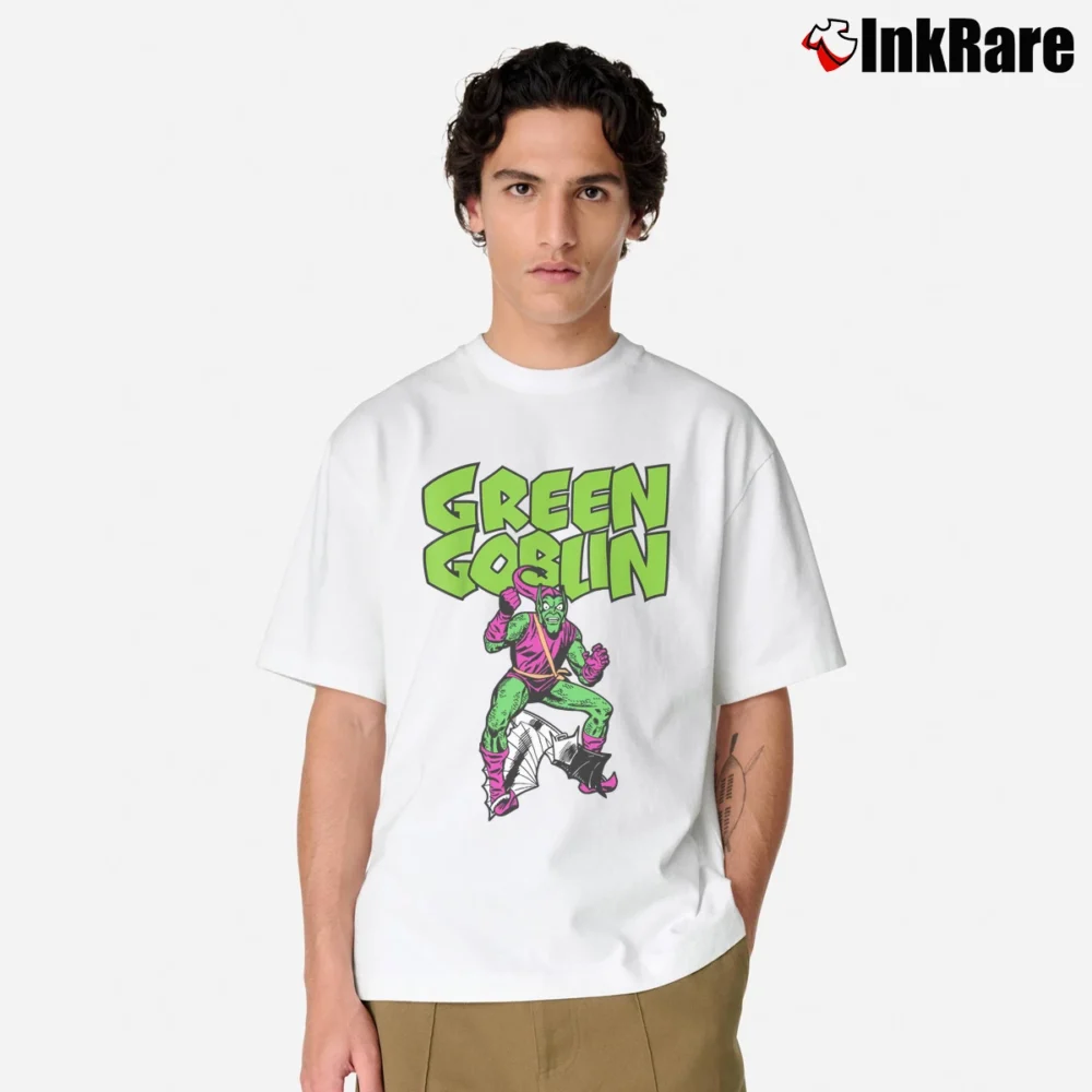 Men’s Green Goblin Glider Marvel Comic Classic T-Shirt in white | Soft, Breathable Everyday Wear