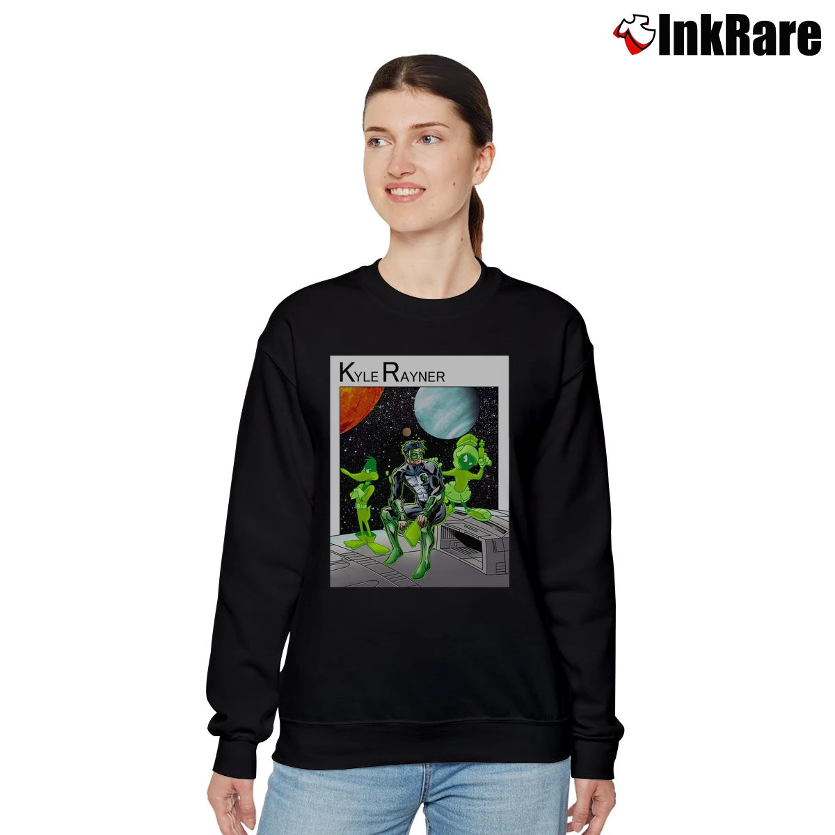 Women’s Green Lantern Kyle Rayner Relaxed Sweatshirt in black | Soft, Laid-Back Vibe