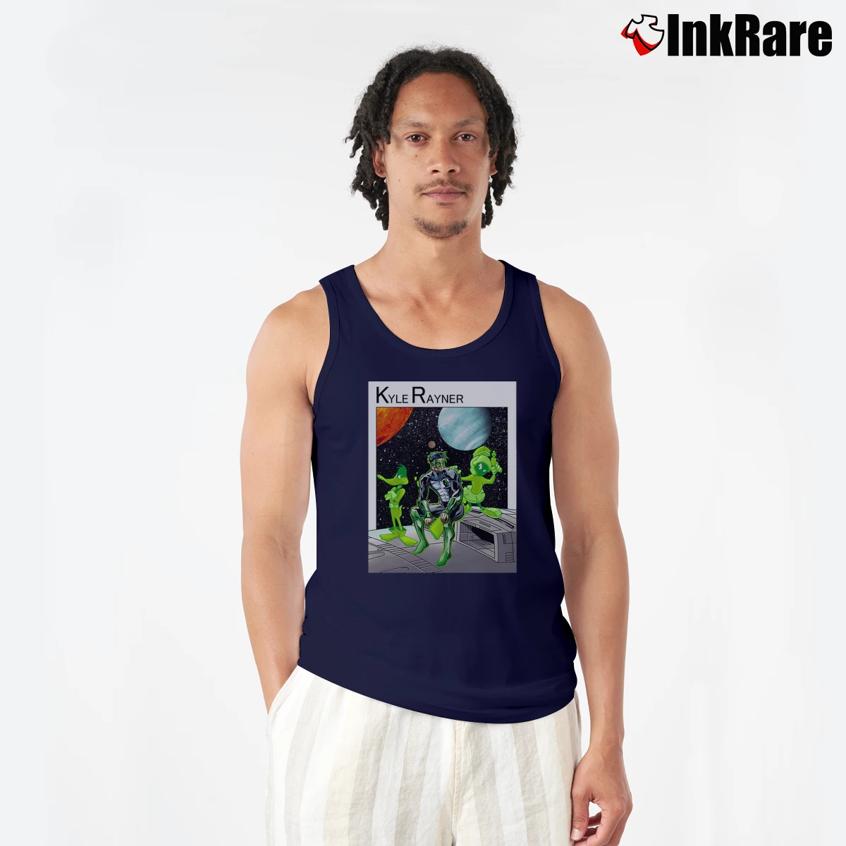 Men’s Green Lantern Kyle Rayner Tank Top in navy | Breathable, Active-Friendly Design