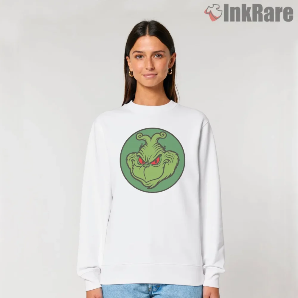 Green Monster Evil Grinch Face Christmas Shirt on graphic shirt for women graphic tee