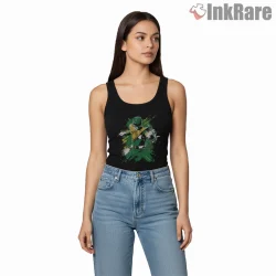 Green Ranger Battle Energy Paint Splash Shirt on black tank top for women graphic tee