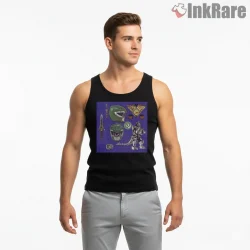 Green Ranger Weapon Blueprint Collector Shirt on black tank top for men graphic tee