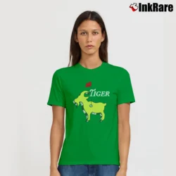 Women’s Green Tiger Masters Champion GOAT Signature T-Shirt in irish green | Soft, Flattering Fit
