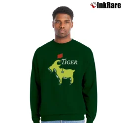 Men’s Green Tiger The Masters Champion GOAT Classic Crewneck Sweatshirt in forest green | Cozy Fabric, Clean Style