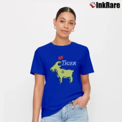 Women’s Green Tiger The Masters Champion GOAT Classic Signature T-Shirt in royal blue | Soft, Flattering Fit